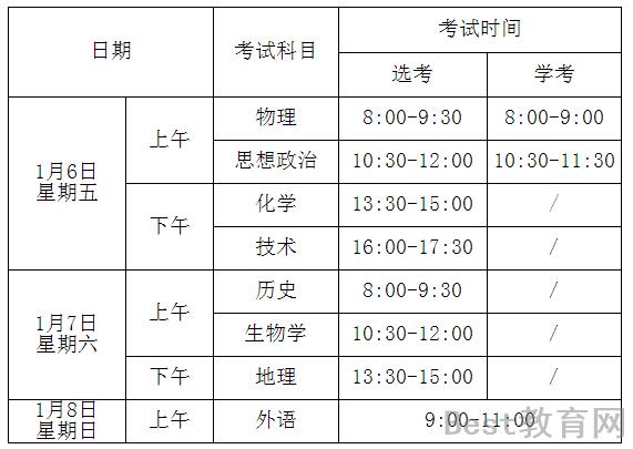 浙江2023年首次选考学考时间具体安排 几点考试