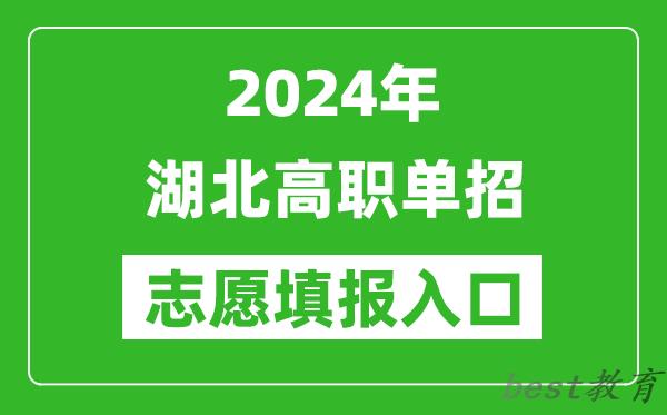 2024年湖北高职单招志愿填报网站入口