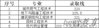 2024年湖北城市建设职业技术学院单招录取分数线