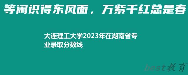 大连理工大学2024年高考在湖南省专业最低分和最高分