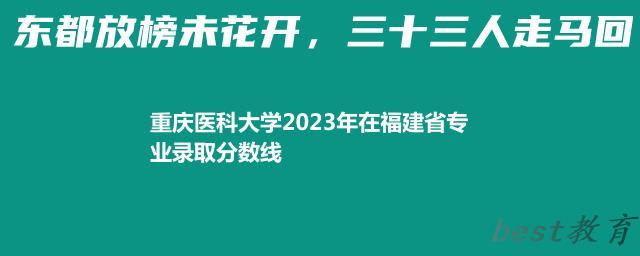 重庆医科大学2023年在福建省专业录取分数线