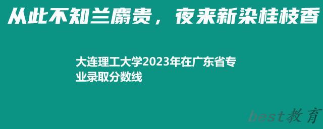 大连理工大学2024年高考在广东省专业最低分和最高分