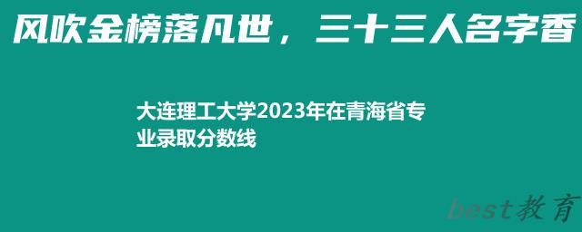 大连理工大学2024年高考在青海省专业最低分和最高分