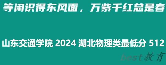 山东交通学院2024湖北最低录取多少分