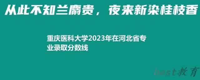 重庆医科大学2023年在河北省专业录取分数线