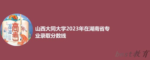 山西大同大学2024年高考在湖南专业录取分数线