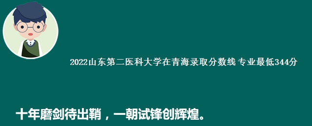 2022山东第二医科大学在青海录取分数线 专业最低344分