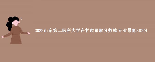 2022山东第二医科大学在甘肃录取分数线 专业最低382分