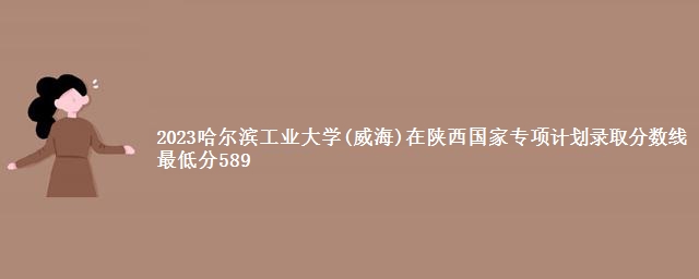 2023哈尔滨工业大学(威海)在陕西国家专项计划录取分数线 最低分589