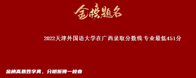 2022天津外国语大学在广西录取分数线 专业最低451分