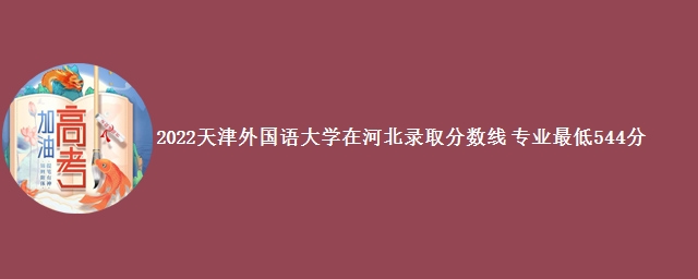 2022天津外国语大学在河北录取分数线 专业最低544分