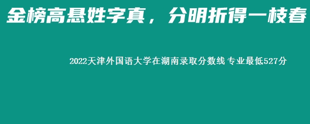 2022天津外国语大学在湖南录取分数线 专业最低527分