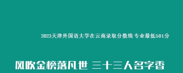 2023天津外国语大学在云南录取分数线 专业最低501分