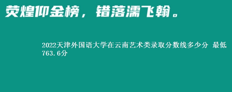 2022天津外国语大学在云南艺术类录取分数线多少分 最低763.6分