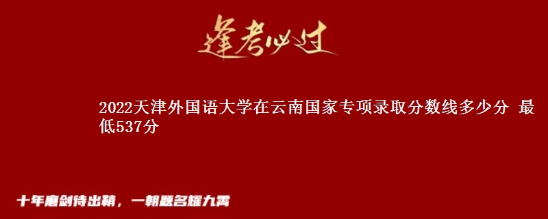 2022天津外国语大学在云南国家专项录取分数线多少分 最低537分