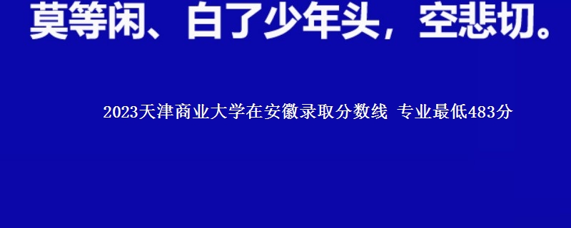 2023天津商业大学在安徽录取分数线 专业最低483分