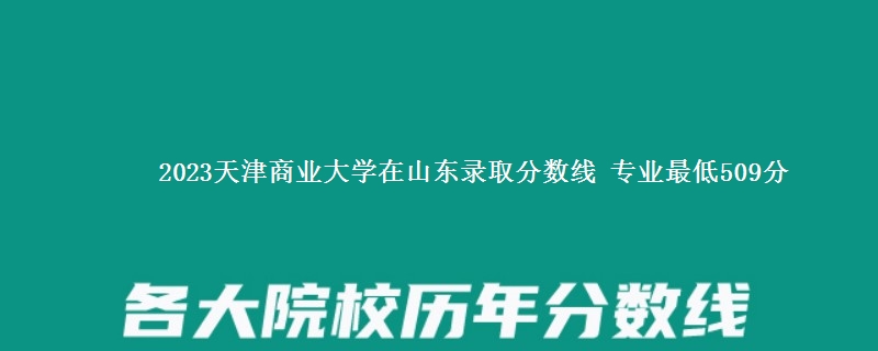 2023天津商业大学在山东录取分数线 专业最低509分