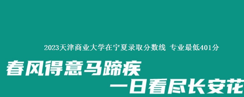 2023天津商业大学在宁夏录取分数线 专业最低401分