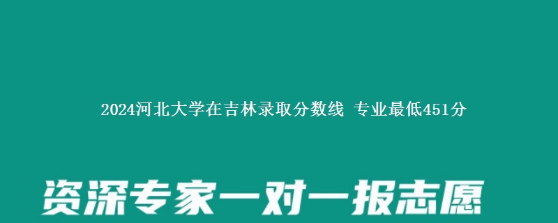 2024河北大学在吉林录取分数线 专业最低451分