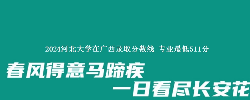 2024河北大学在广西录取分数线 专业最低511分