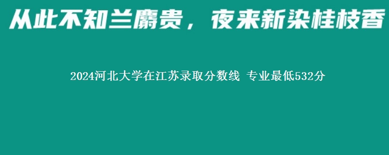 2024河北大学在江苏录取分数线 专业最低532分