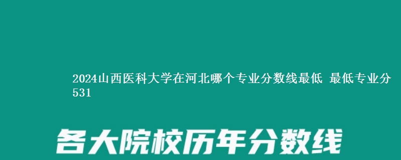 2024山西医科大学在河北录取分数线 最低专业分531