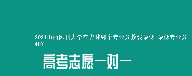 2024山西医科大学在吉林录取分数线 最低专业分487