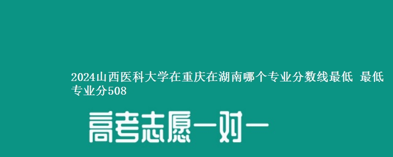 2024山西医科大学在重庆录取分数线 最低专业分508