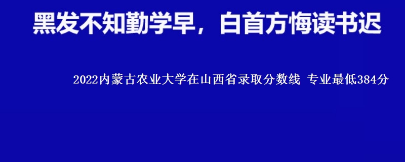 2022内蒙古农业大学在山西省录取分数线 专业最低384分