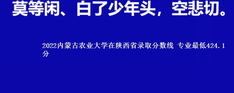 2022内蒙古农业大学在陕西省录取分数线 专业最低424.1分