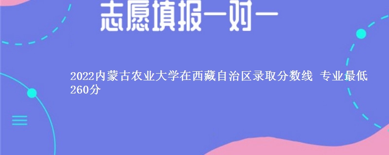 2022内蒙古农业大学在西藏自治区录取分数线 专业最低260分