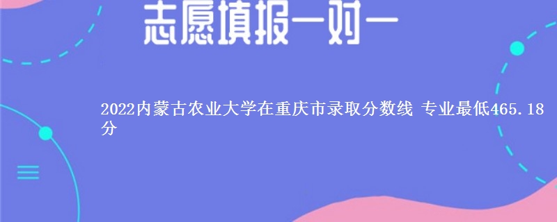 2022内蒙古农业大学在重庆市录取分数线 专业最低465.18分