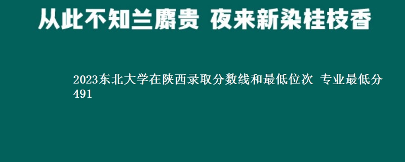 2023东北大学在陕西录取分数线和最低位次 专业最低分491