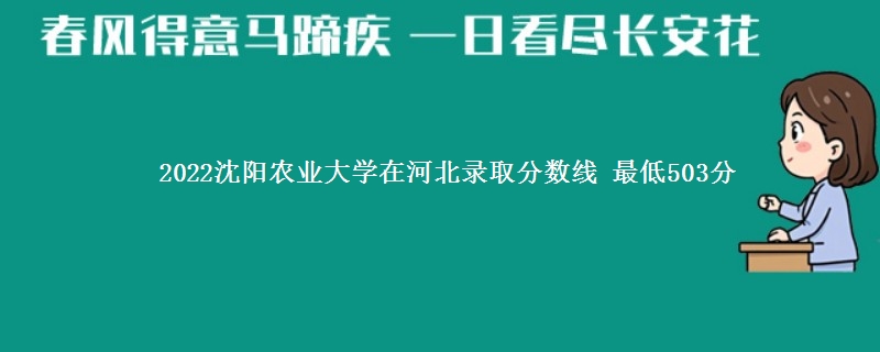 2022沈阳农业大学在河北录取分数线 最低503分