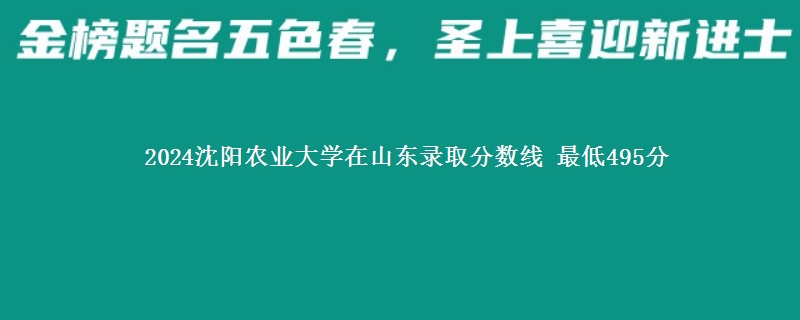 2024沈阳农业大学在山东录取分数线 最低495分