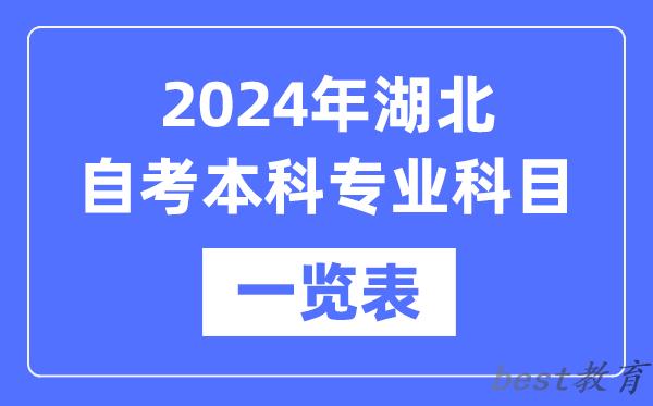 2024年湖北自考本科专业科目一览表,湖北自考本科有哪些学校和专业