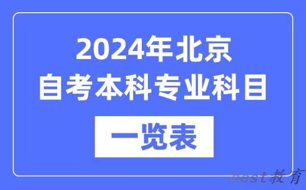 2024年北京自考本科专业科目一览表,北京自考本科有哪些学校和专业